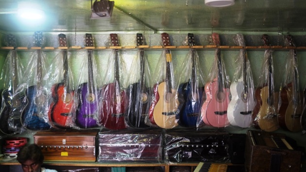 1 - Over time Guitars have become a significant part of merchandize on display at Saleem and Sons
